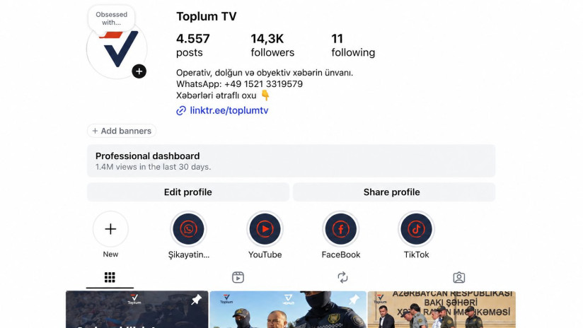 <p>&ldquo;Instagram&rdquo; 14 g&uuml;n sonra &ldquo;Toplum TV&rdquo;nin hesabını bərpa edib</p>